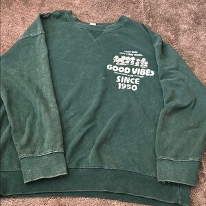 Old Navy Green Good Vibes Kids Sweater